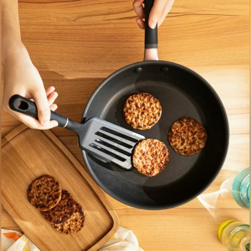 The Large Nonstick Pan - Black with Gold Tone accents